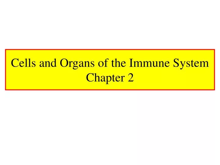cells and organs of the immune system chapter 2