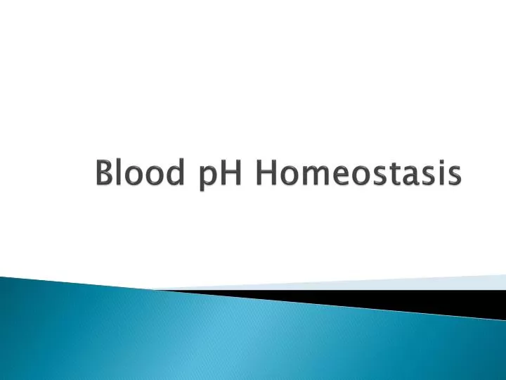 blood ph homeostasis