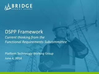DSPP Framework Current thinking from the Functional Requirements Subcommittee