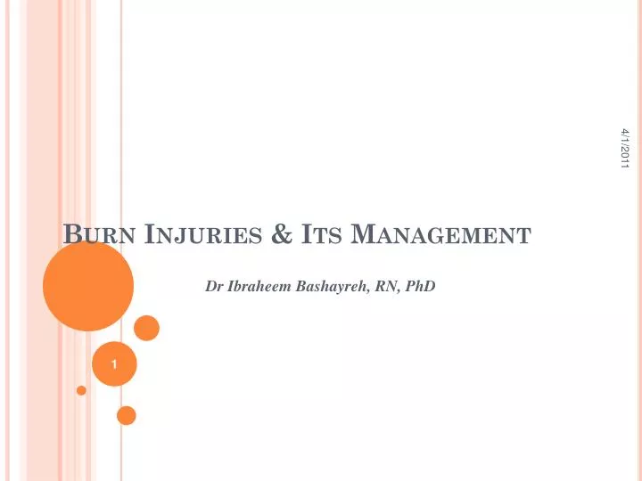 burn injuries its management