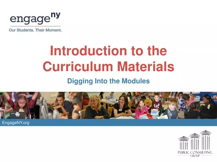 introduction to the curriculum materials