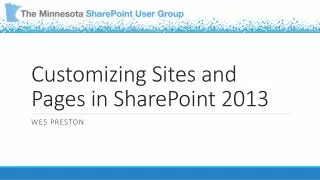 Customizing Sites and Pages in SharePoint 2013