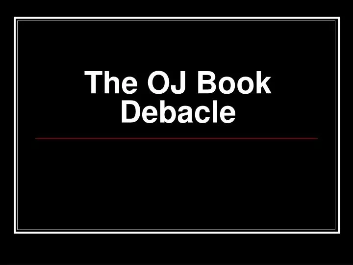 the oj book debacle