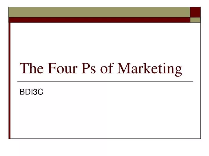 the four ps of marketing