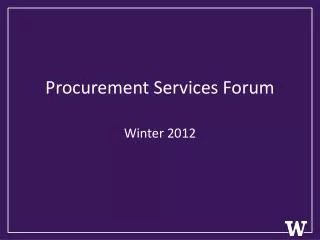 Procurement Services Forum