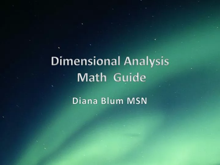 dimensional analysis math guide