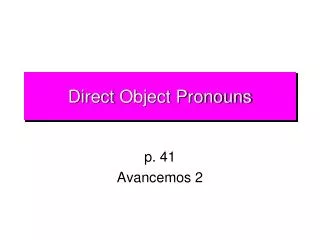 direct object pronouns
