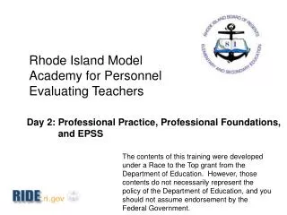 Rhode Island Model Academy for Personnel Evaluating Teachers