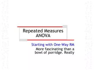 Repeated Measures ANOVA