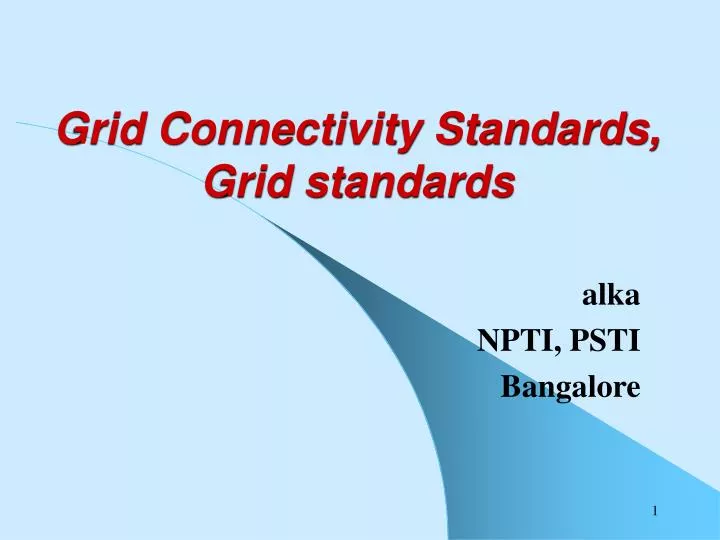 grid connectivity standards grid standards