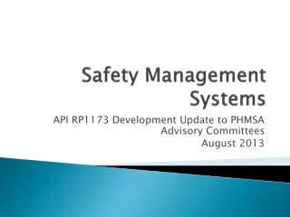 Safety Management Systems