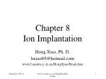Chapter 8 Ion Implantation - slide 1