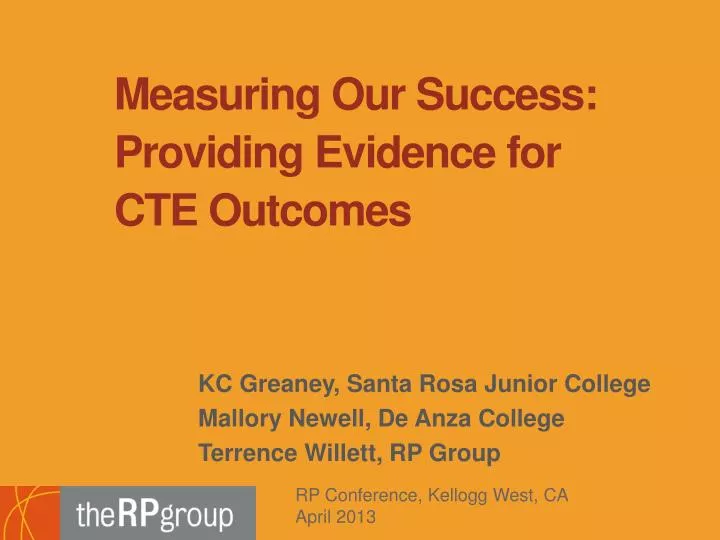 measuring our success providing evidence for cte outcomes