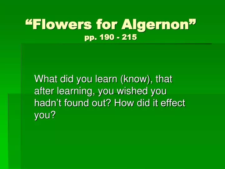 flowers for algernon pp 190 215