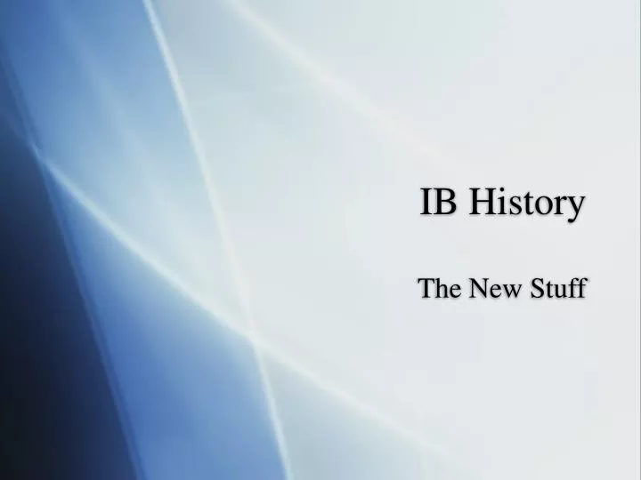 ib history