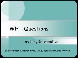 wh questions