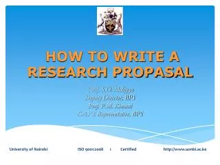 HOW TO WRITE A RESEARCH PROPASAL