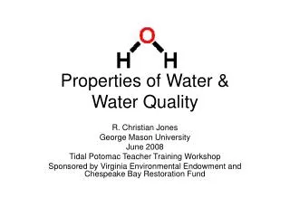 Properties of Water &amp; Water Quality