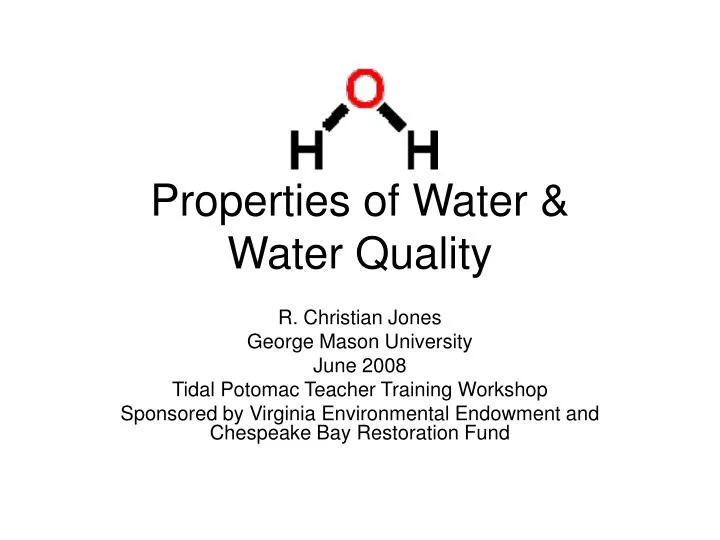 properties of water water quality