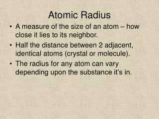 atomic radius