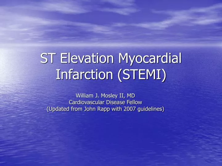 st elevation myocardial infarction stemi