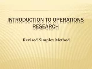 revised simplex method