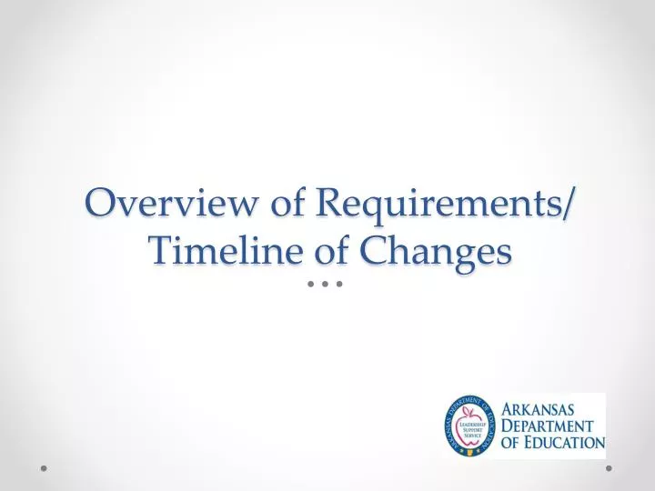 overview of requirements timeline of changes