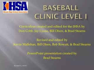 Baseball Clinic Level I