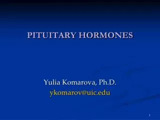 PITUITARY HORMONES