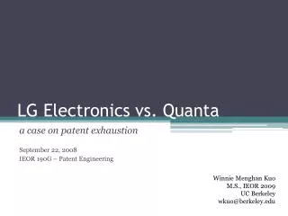 LG Electronics vs. Quanta