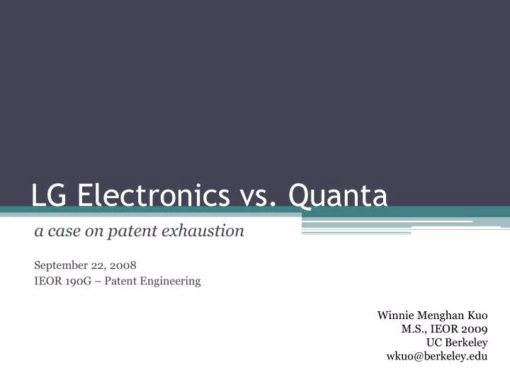 lg electronics vs quanta