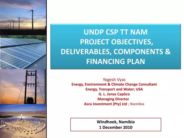 undp csp tt nam project objectives deliverables components financing plan