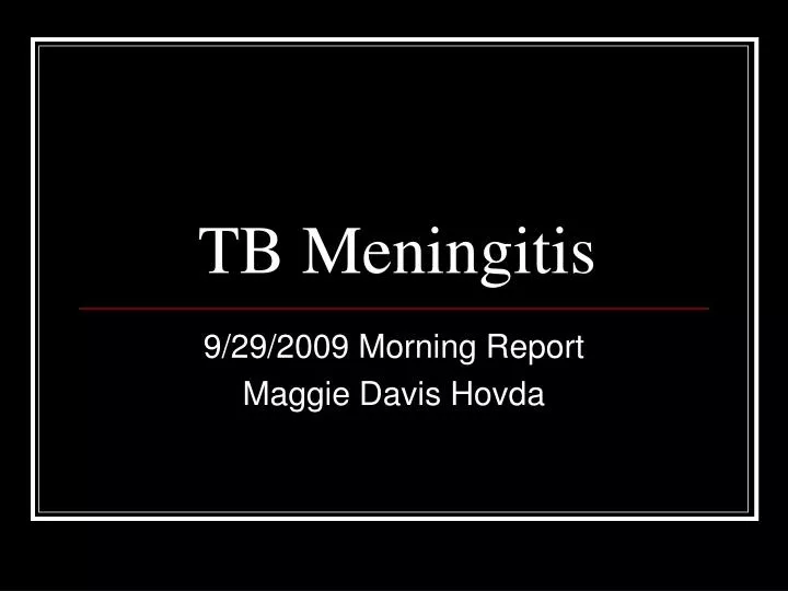tb meningitis