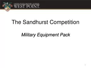 The Sandhurst Competition Military Equipment Pack
