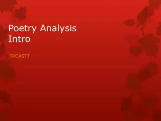 Poetry Analysis Intro