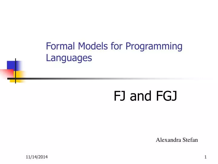 formal models for programming languages