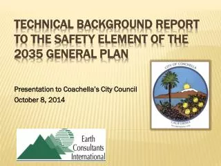 Technical Background Report to the Safety Element of the 2035 General Plan