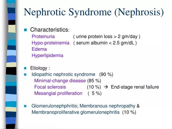 nephrotic syndrome nephrosis
