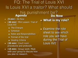 FQ: The Trial of Louis XVI Is Louis XVI a traitor? What should his punishment be?