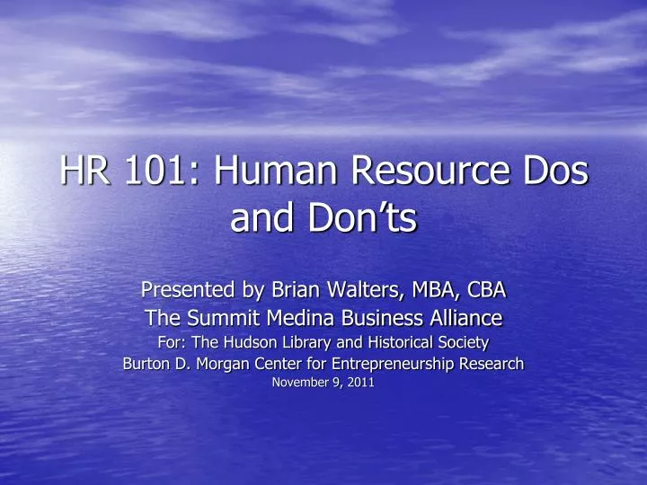 hr 101 human resource dos and don ts