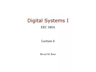 Digital Systems I
