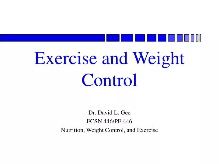 exercise and weight control