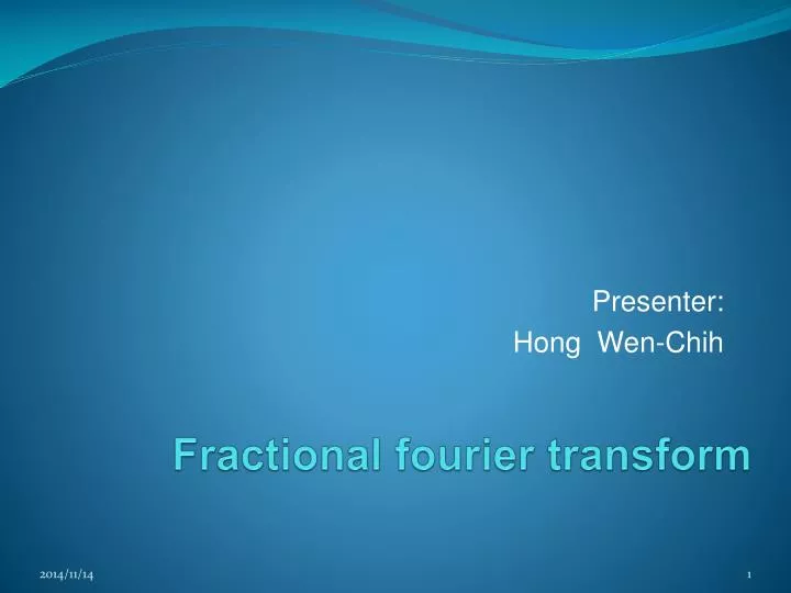 fractional fourier transform