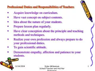 Professional Duties and Responsibilities of Teachers