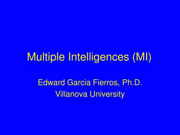 multiple intelligences mi