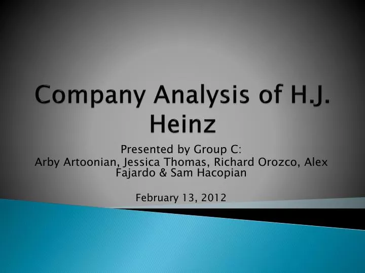 company analysis of h j heinz