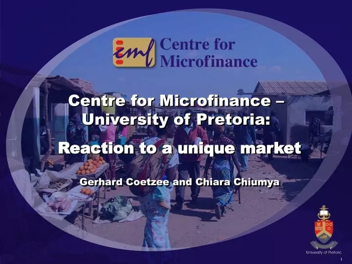 centre for microfinance university of pretoria