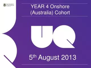 YEAR 4 Onshore (Australia) Cohort