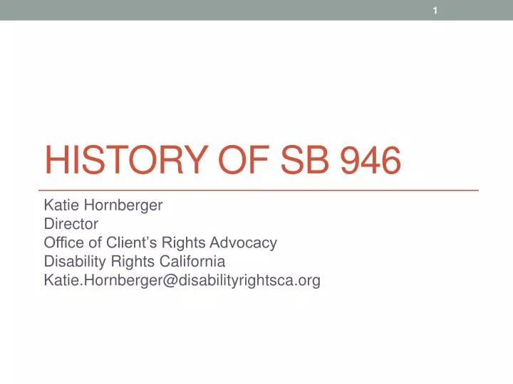 history of sb 946