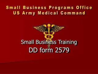 Small Business Training DD form 2579